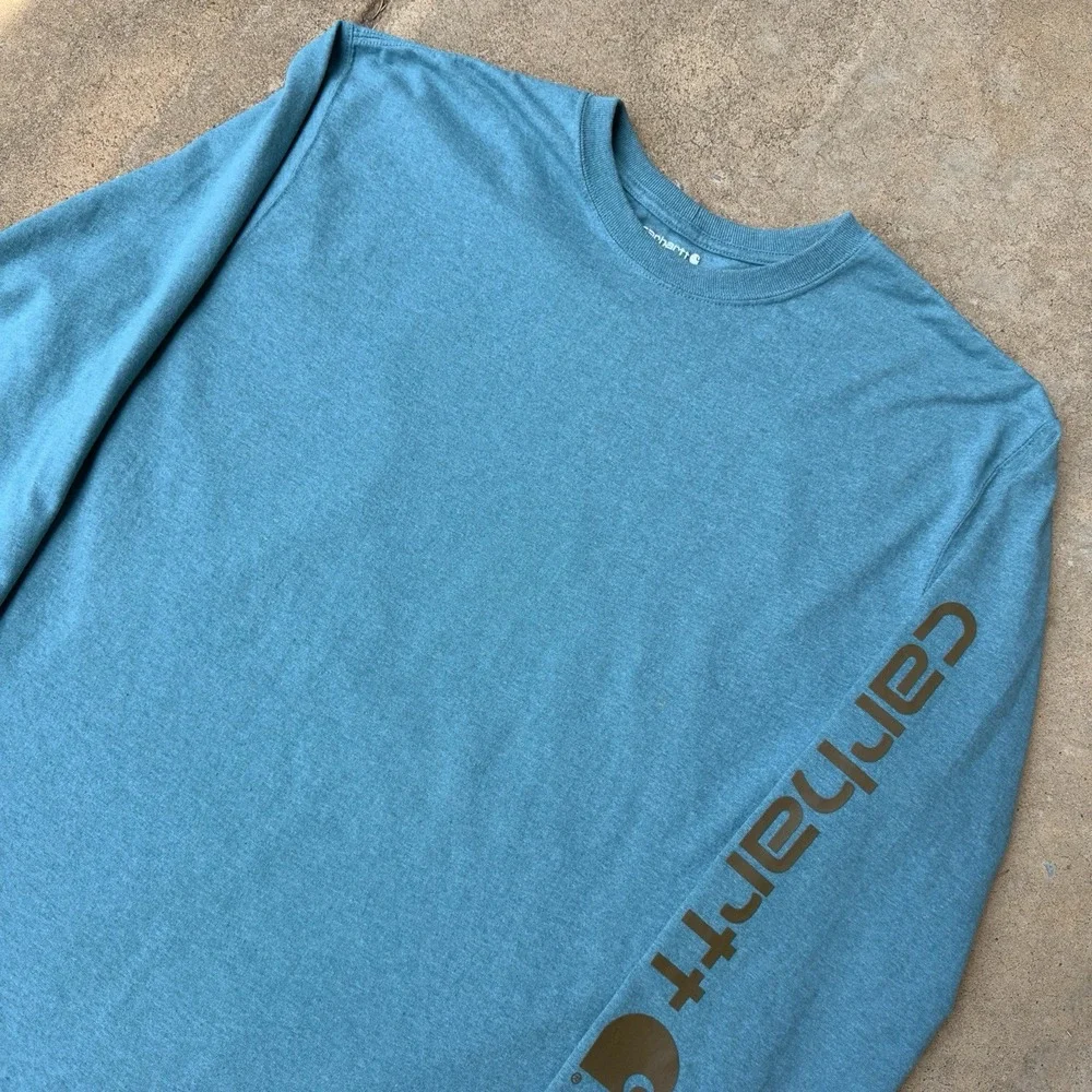 Carhartt‎ Loose Fit Heavyweight Long Sleeve Logo Original Blue Men's Large